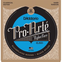 D'Addario EJ50, Hard, Silver wound/Black trebles